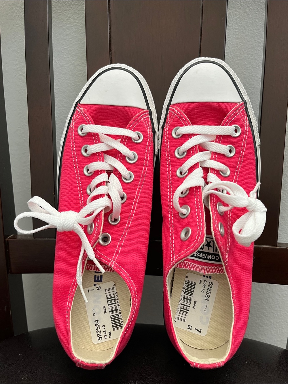 Converse All Star Hot Pink Canvas Low-Top Sneakers Women's 9 Men's 7